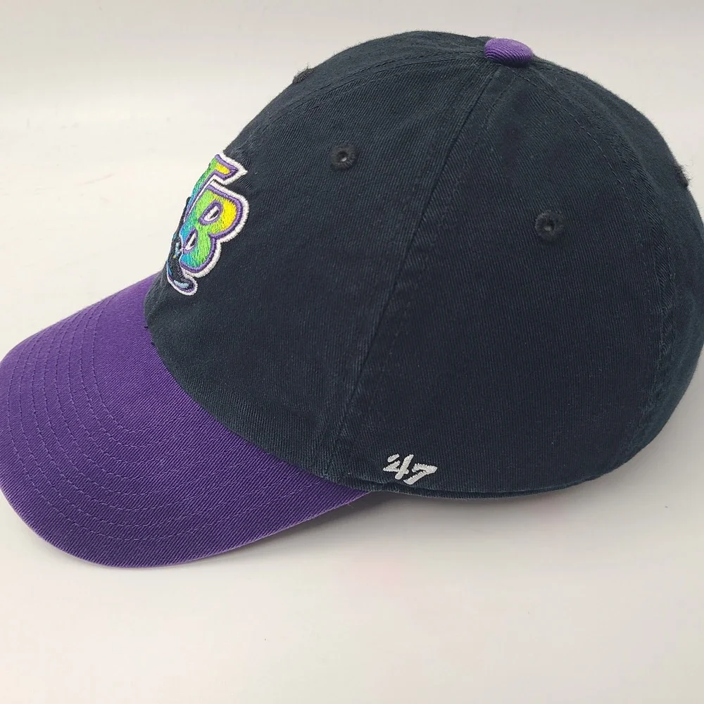 Tampa Bay Devil Rays Hat Strapback 47 Brand Clean Up Black Purple Cooperstown